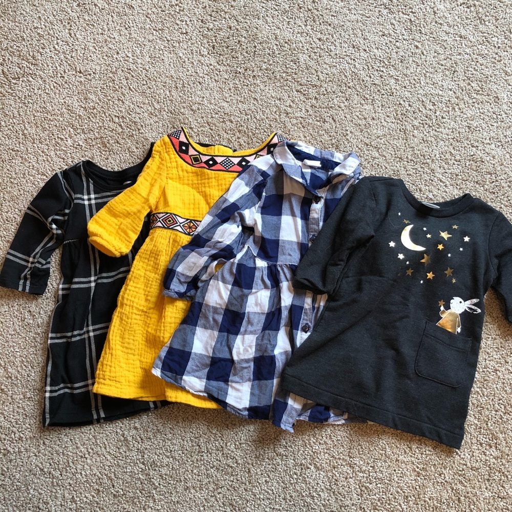 Girls long sleeve dress bundle
